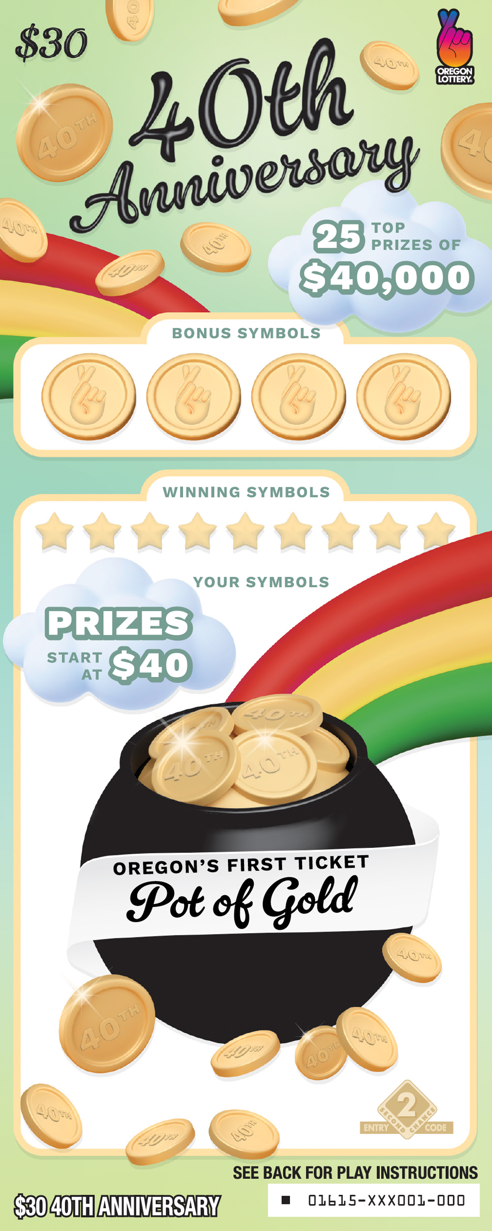 40th Anniversary Scratch-it (themed after first Lottery game Pot of Gold)